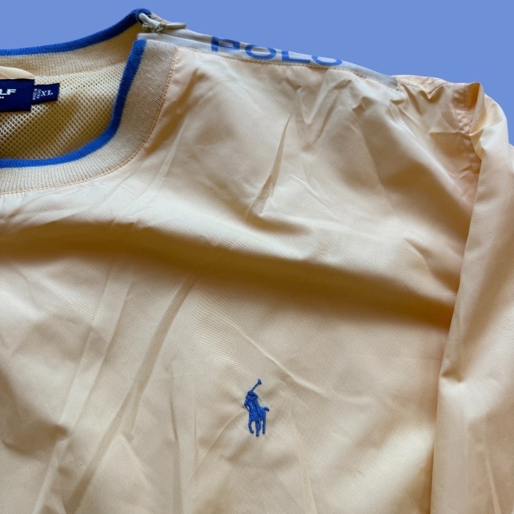 VTG! 90’s Polo Golf Ralph Lauren Windbreaker Jacket Mens 2XL Yellow 1/4 Zip Pony - Picture 2 of 10